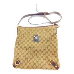 □□ GUCCI グッチ ショルダーバッグ　GGキャンバス 131326 ブラウン Cランク