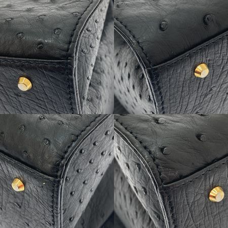  GONDOLA ハンドバッグ　オーストリッチ 0-6673-001 ブラック