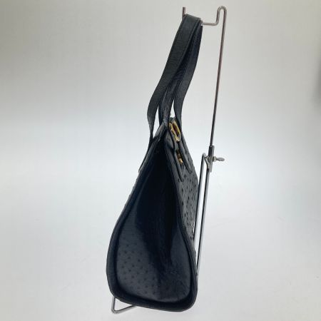  GONDOLA ハンドバッグ　オーストリッチ 0-6673-001 ブラック