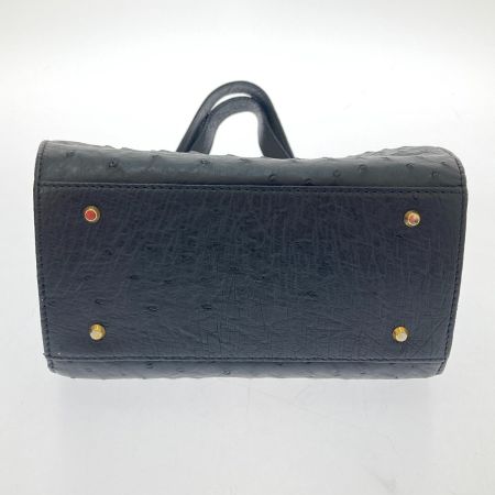  GONDOLA ハンドバッグ　オーストリッチ 0-6673-001 ブラック