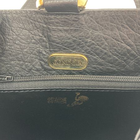  GONDOLA ハンドバッグ　オーストリッチ 0-6673-001 ブラック