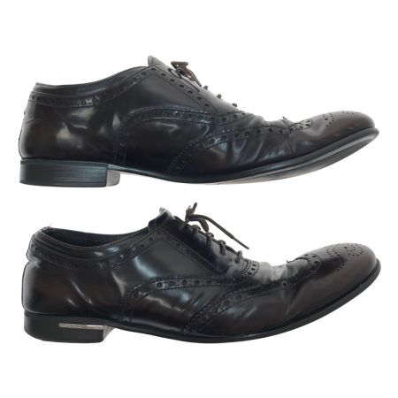  PRADA プラダ レザーシューズ SIZE 27 2EA038 ダークブラウン
