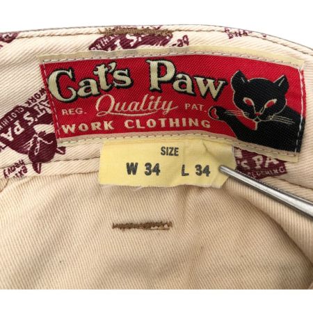  CAT'S PAW キャッツポウ パンツ ワークパンツ SIZE W34×L34 ベージュ