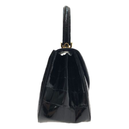   ハンドバッグ ワニ革　JRAタグ付き ブラック