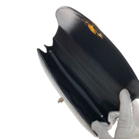   ハンドバッグ ワニ革　JRAタグ付き ブラック