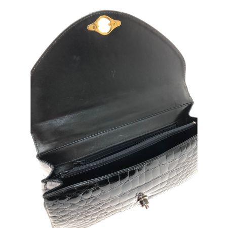   ハンドバッグ ワニ革　JRAタグ付き ブラック