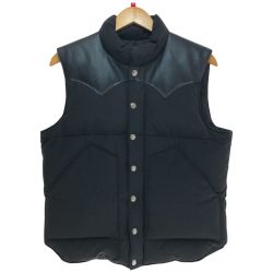 □□ SUGAR CANE シュガーケーン レザーヨークダウンベスト Mサイズ SC12340 ブラック Aランク