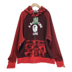 □□ A BATHING APE アベイシングエイプ ジップパーカー　2XL 001ZPI801008M レッド Sランク