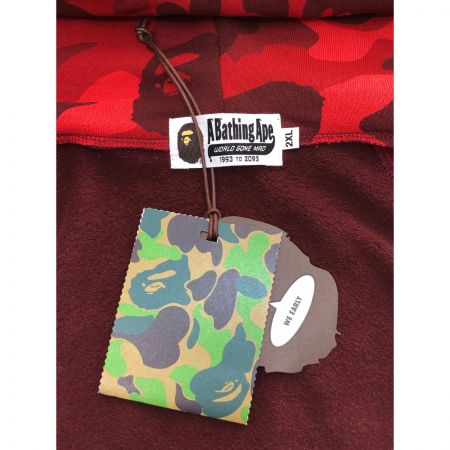  A BATHING APE アベイシングエイプ ジップパーカー　2XL 001ZPI801008M レッド