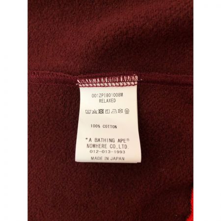  A BATHING APE アベイシングエイプ ジップパーカー　2XL 001ZPI801008M レッド