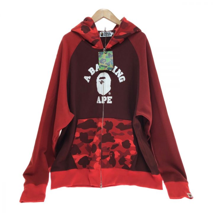 A BATHING APE アベイシングエイプ ジップパーカー 2XL 001ZPI801008M レッド｜中古｜なんでもリサイクルビッグバン