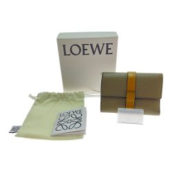 □□ LOEWE ロエベ バーティカル ウォレット スモール C660S86 グレージュ Bランク