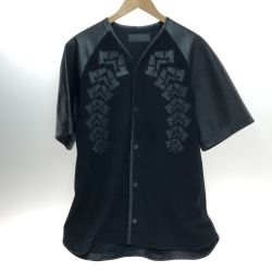 □□ alexander wang h&m レザー ベースボールシャツ Mサイズ 551920 ブラック Bランク