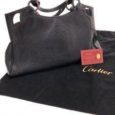 中古】 Cartier カルティエ カボション ハンドバッグ エナメル