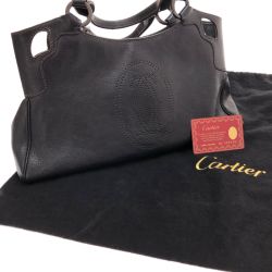 □□ Cartier カルティエ ハンドバッグ ブラック Bランク