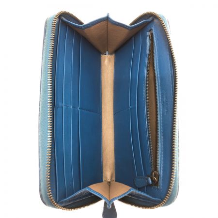  BOTTEGA VENETA ボッテガヴェネタ 長財布　イントレチャート ブルー