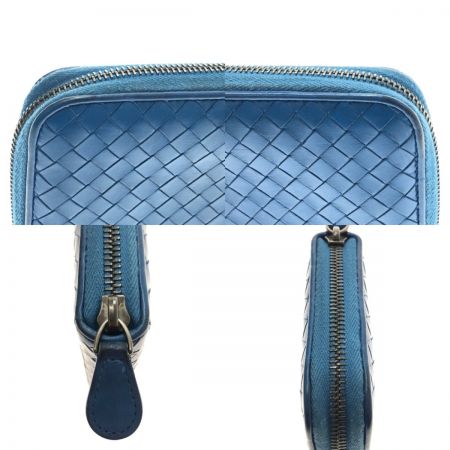  BOTTEGA VENETA ボッテガヴェネタ 長財布　イントレチャート ブルー