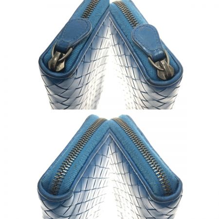  BOTTEGA VENETA ボッテガヴェネタ 長財布　イントレチャート ブルー
