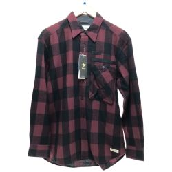 □□ Foxfire フォックスファイヤー ネルシャツ Lサイズ バーガンディー Aランク