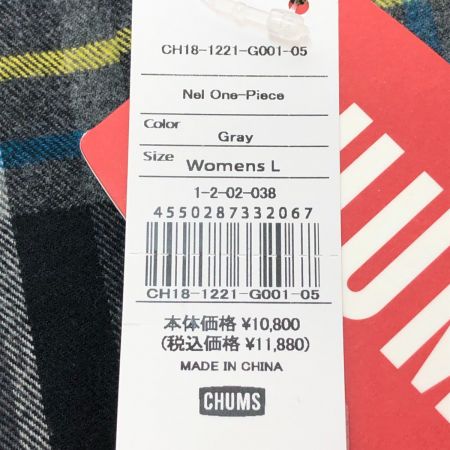  CHUMS チャムス ネルワンピース Ｌサイズ CH18-1221 グレー