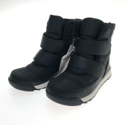 □□ SOREL ソレル スノーブーツ チルドレン ウィットニー II ストラップ 17cm NC3919-010 ブラック Aランク