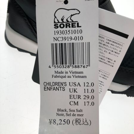  SOREL ソレル スノーブーツ チルドレン ウィットニー II ストラップ 17cm NC3919-010 ブラック