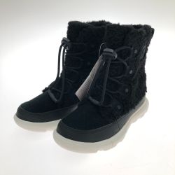 □□ SOREL ソレル ユース エクスプローラー コージー ブーツ 20cm NY4894-010 ブラック Aランク