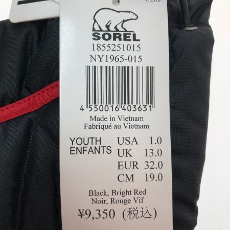  SOREL ソレル スノーブーツ ユースフルーリー 19cm NY1965-015 ブラック