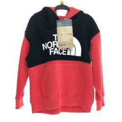 □□ THE NORTH FACE ザノースフェイス スウェット裏起毛ロゴフーディー 100cm NTJ62127 ホライズンレッド Sランク