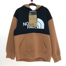 □□ THE NORTH FACE ザノースフェイス スウェット裏起毛ロゴフーディー 110cm NTJ62264 ブラウン×ブラック Sランク