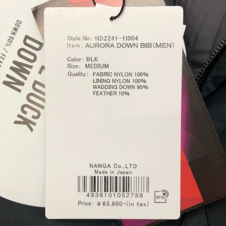  NANGA ナンガ オーロラダウンビブ  オーバーオール Mサイズ ND2241-11004 ブラック