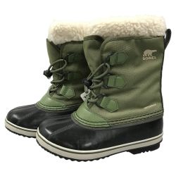 ## SOREL ソレル ユート パックナイロン ウォータープルーフ キッズ ウィンターブーツ 21cm NY1962-371 カーキ Bランク