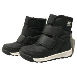 ## SOREL ソレル  キッズ スノーブーツ 15cm チルドレン ウィットニー II ストラップ NC3919-010 ブラック/シーソルト Aランク