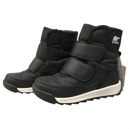  SOREL ソレル  キッズ スノーブーツ 15cm チルドレン ウィットニー II ストラップ NC3919-010 ブラック/シーソルト