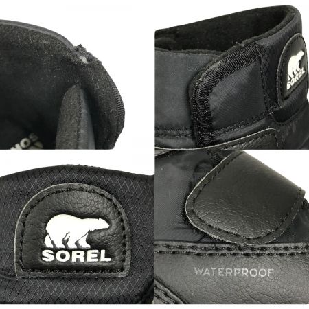  SOREL ソレル  キッズ スノーブーツ 15cm チルドレン ウィットニー II ストラップ NC3919-010 ブラック/シーソルト