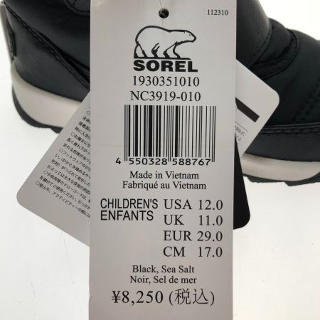  SOREL ソレル スノーブーツ チルドレン ウィットニー II ストラップ 17cm NC3919-010 ブラック