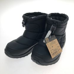 □□ THE NORTH FACE ザノースフェイス ヌプシ ブーティ ロゴ ショート 防寒ブーツ 21cm NFJ52280 ブラック Aランク