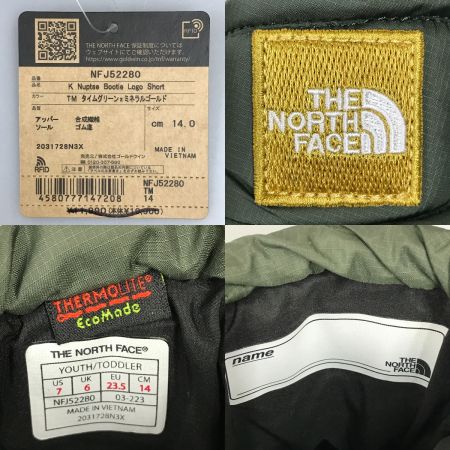  THE NORTH FACE ザノースフェイス キッズ ブーツ 14cm K Nuptse Bootie Logo Short NFJ52280 TM タイムグリーン×ミネラルゴールド