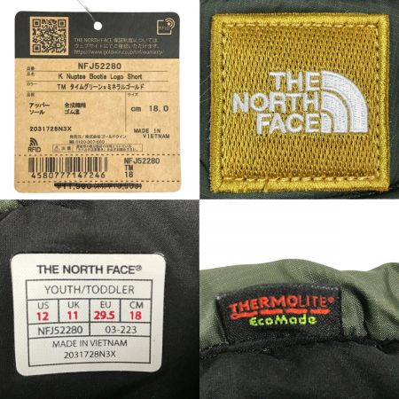  THE NORTH FACE ザノースフェイス キッズ ブーツ 18cm K Nuptse Bootie Logo Short NFJ52280 カーキ