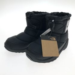 □□ THE NORTH FACE ザノースフェイス ヌプシ ブーティ ロゴ ショート 防寒ブーツ 20cm NFJ52280 ブラック Aランク