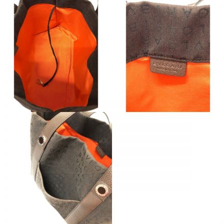  BVLGARI ブルガリ トートバッグ ロゴマニア ブラウン