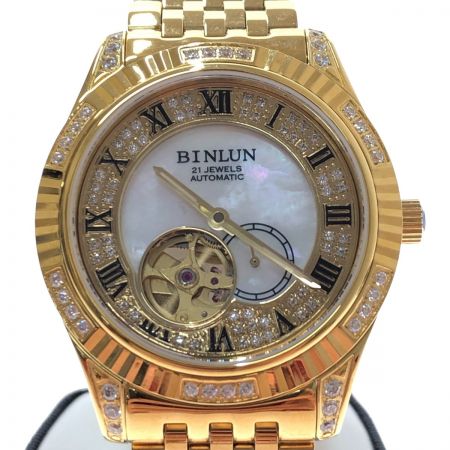  BINLUN 腕時計 リストウォッチ 自動巻き ゴールド BL0018G-GGW-B