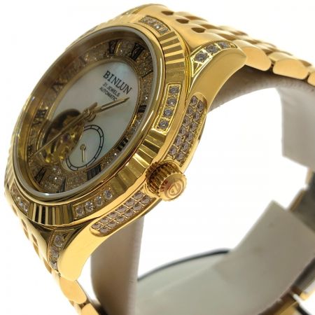  BINLUN 腕時計 リストウォッチ 自動巻き ゴールド BL0018G-GGW-B