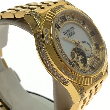  BINLUN 腕時計 リストウォッチ 自動巻き ゴールド BL0018G-GGW-B