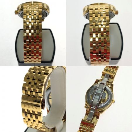  BINLUN 腕時計 リストウォッチ 自動巻き ゴールド BL0018G-GGW-B