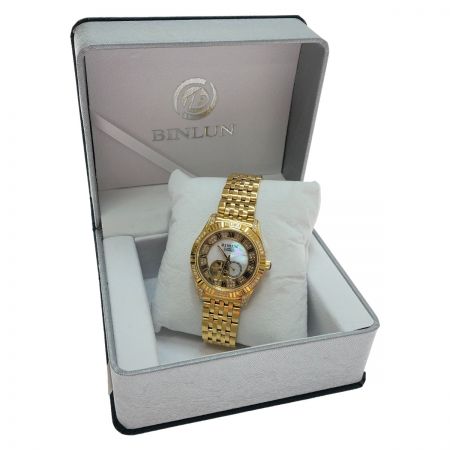 BINLUN 腕時計 リストウォッチ 自動巻き ゴールド BL0018G-GGW-B