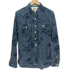 □□ LEVI'S リーバイス 総柄 シャンブレーシャツ Sサイズ Bランク