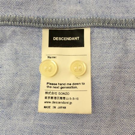  DESCENDANT ボタンダウン 長袖シャツ Ｌサイズ スカイブルー