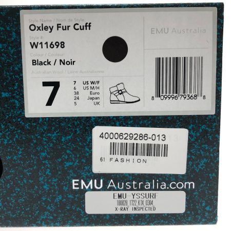  EMU エミュー ブーツ Oxley Fur Cuff 24cm W11698 ブラック