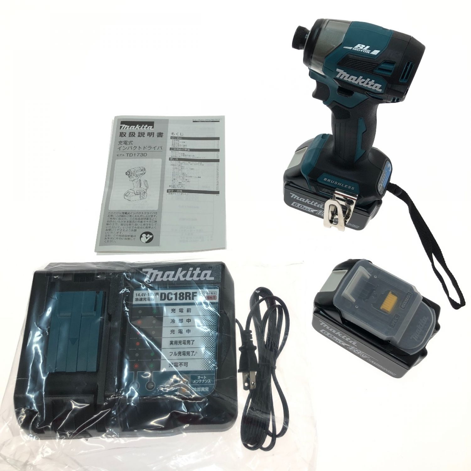 中古】 MAKITA マキタ 充電式インパクトドライバ 18v TD173DRGX ブルー